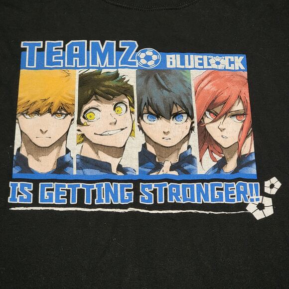 Blue Lock Anime Black Unisex Tee "Team Z Is Getting Stronger" - Size Small - Picture 2 of 5